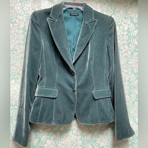 Tahari Teal Velvet Women's Blazer - GUC